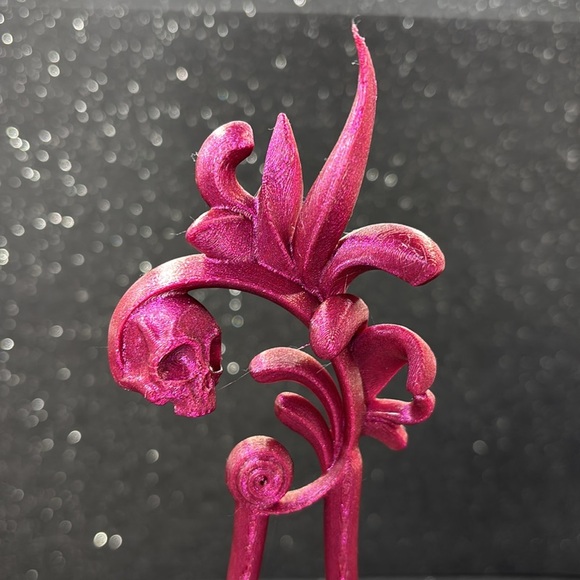 Gothic Skull Hair Pin – 3D‎ Printed Fantasy Accessory - Picture 3 of 4